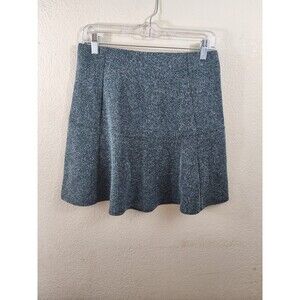 Loft Womens S Blue Tweed Pleated Circle Skirt Knee Length